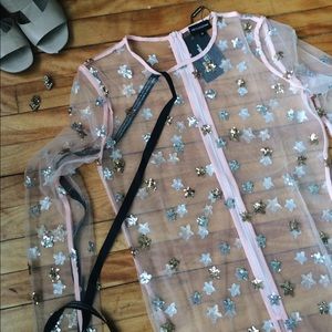 ASOS Star Sequin Mesh Shift Dress